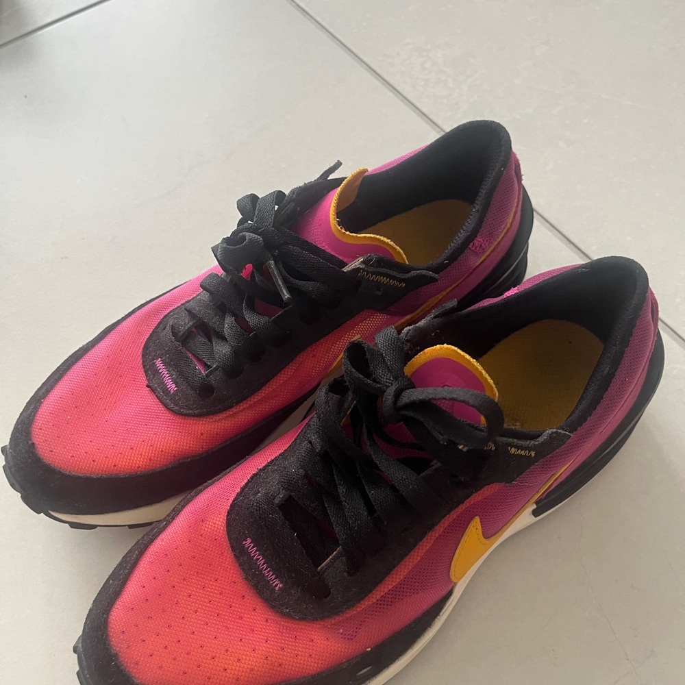 Nike Women's Sneakers - Pink and Yellow
